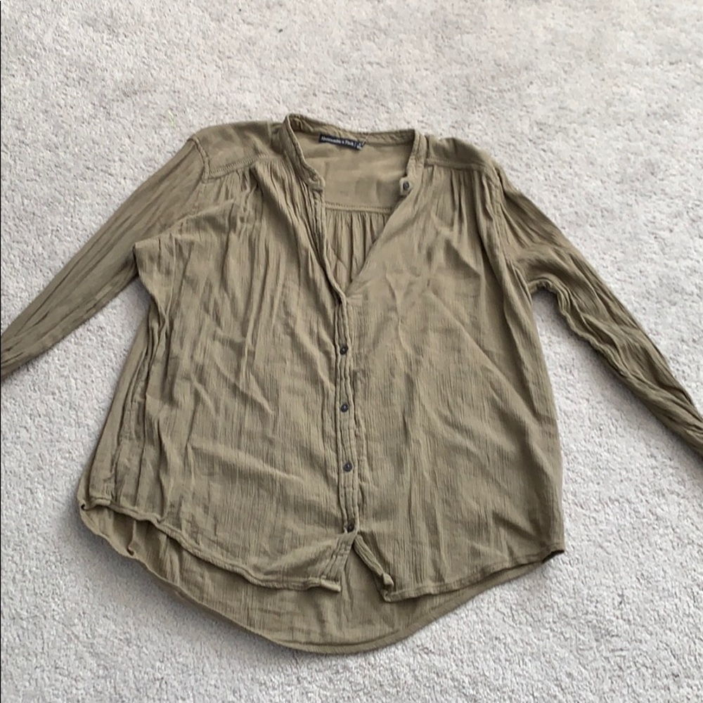 Abercrombie and Fitch green button down shirt